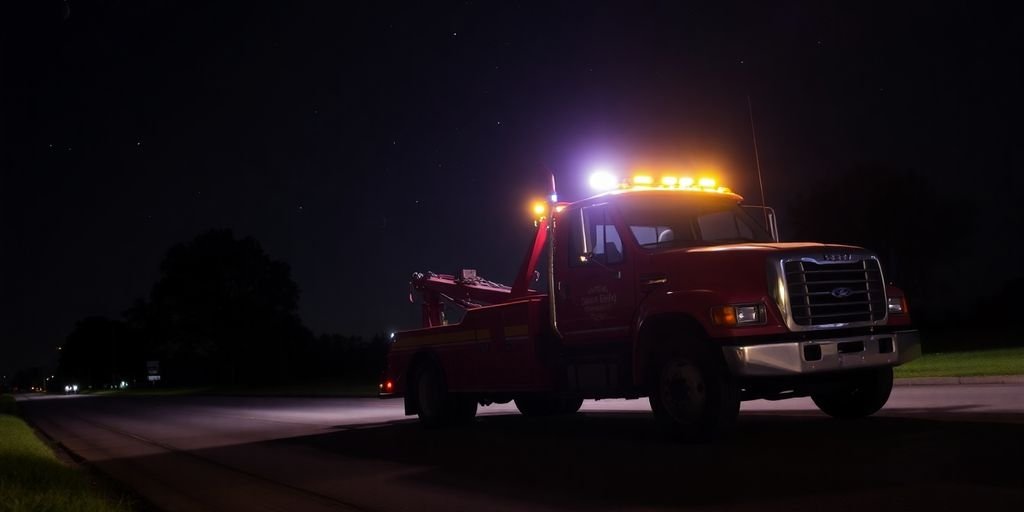 Tow truck in DeSoto, TX, ready for emergencies.